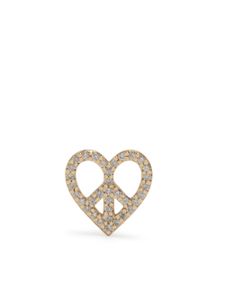 Sydney Evan boucle d'oreille Peace Heart en or 14ct pavée de diamants