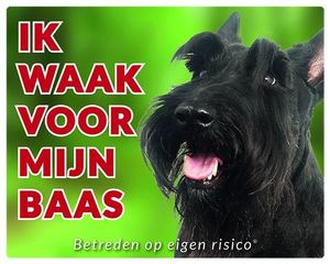 Schotse Terrier Waakbord - Ik waak voor mijn baas