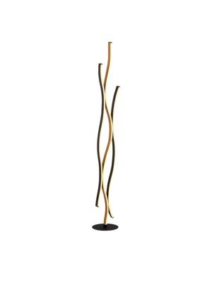 Vloerlamp Bloom - Black Metal & Wood Effect