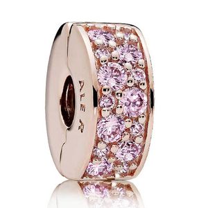 Pandora Rose 781817PCZ Clip-Stopper Bedel zilver rosekleurig Pink Sparkling Elegance