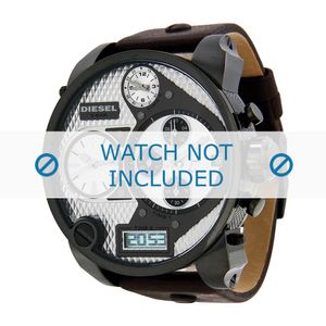 Horlogeband Diesel DZ7126 Leder Donkerbruin 28mm