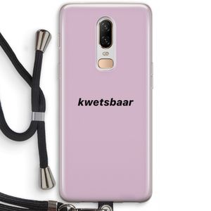 kwetsbaar: OnePlus 6 Transparant Hoesje met koord