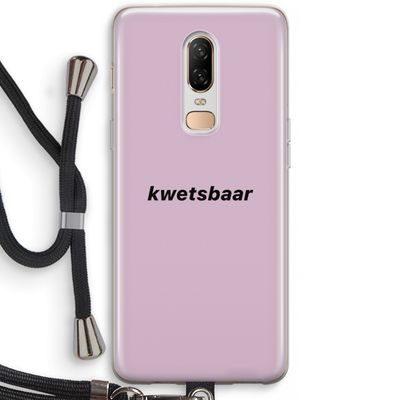 kwetsbaar: OnePlus 6 Transparant Hoesje met koord