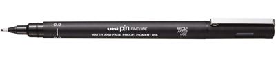 Uni Pin fineliner, ronde punt, 0,9 mm, zwart