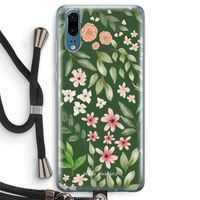 Botanical green sweet flower heaven: Huawei P20 Transparant Hoesje met koord