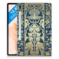 Samsung Galaxy Tab S7FE | Siliconen hoesje | Beige Flowers