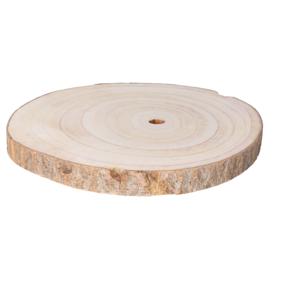 Kaarsenbord/decoratie dienblad - houten boomschijf - D29 x H3 cm - rond - tafeldecoratie schaal