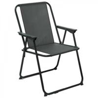 Atmosphera camping/strand stoel - aluminium - inklapbaar - zwart - L52 x B55 x H75 cm   -