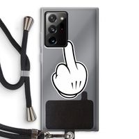 Middle finger black: Samsung Galaxy Note 20 Ultra / Note 20 Ultra 5G Transparant Hoesje met koord