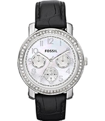 Horlogeband Fossil ES2969 Leder Zwart 18mm