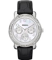 Horlogeband Fossil ES2969 Leder Zwart 18mm