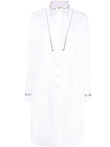 Wales Bonner robe-chemise à découpes au laser - Blanc