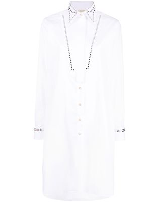 Wales Bonner robe-chemise à découpes au laser - Blanc