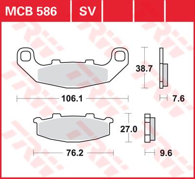 TRW Remblokken, en remschoenen voor de moto, MCB586SV Sinter street