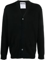 Moschino cardigan à boutonnière en laine vierge - Noir - thumbnail