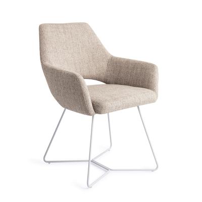 Jesper Home Eetkamerstoel 'Yanai' Beehive White, kleur Biscuit Beach