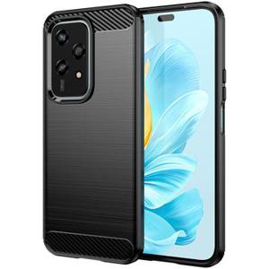 Honor 200 Lite Geborsteld TPU Hoesje - Koolstofvezel - Zwart