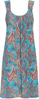 Mouwloos nachthemd blauw paisley