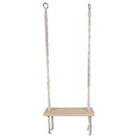 Tuin/balkon schommel / Macrame Swing - naturel - hout/stof - 60 x 20 x 150 cm