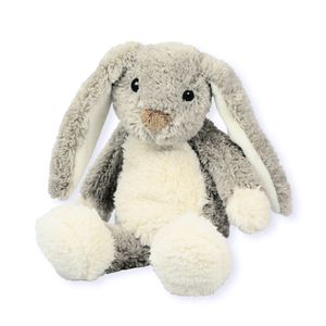 Inware pluche konijn/haas knuffeldier - grijs - zittend - 17 cm