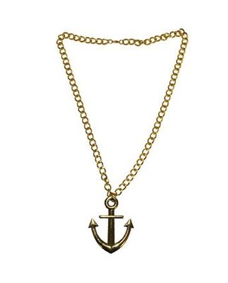 Matrozen/matroos ketting - met anker - goud - kunststof - verkleed accessoires