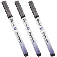 3x stuks zilveren marker stift met een fijne punt