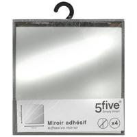 Plak spiegels tegels - 4x - glas - zelfklevend - 20 cm - vierkantjes   -