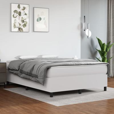 Bedframe kunstleer wit 140x190 cm