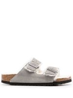Birkenstock sandales Arizona en peau lainée - Gris