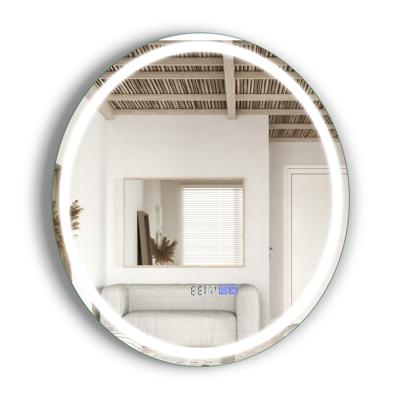 Badkamerspiegel met Anti-Condens-Spiegelverwarming Led-Spiegel Dimbaar 3000-6000 K Tijdweergave/Aanraakschakelaar/Geheugenfunctie