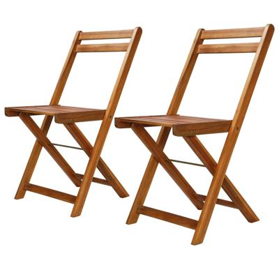 Bistrostoelen 2 st massief acaciahout