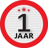 10x 1 Jaar leeftijd stickers rond 9 cm verjaardag versiering - Feeststickers - thumbnail