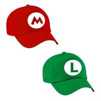 Verkleedset loodgieter Mario en Luigi pet voor kinderen - thumbnail