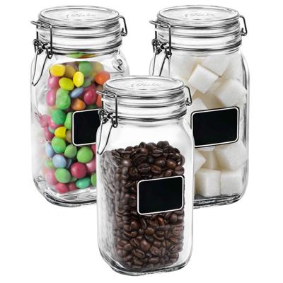 6x Weckpotten/inmaakpotten met krijtplaatje 1,5 L