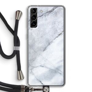 Witte marmer: Samsung Galaxy S21 Plus Transparant Hoesje met koord