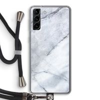 Witte marmer: Samsung Galaxy S21 Plus Transparant Hoesje met koord Witte marmer: Samsung Galaxy S21 Plus Transparant Hoesje met koord