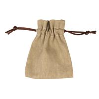 Kleine jute katoenen canvas zakjes/buidels - 4x stuks - met afsluitkoord - 10 x 7 cm Kleine jute katoenen canvas zakjes/buidels - 4x stuks - met afsluitkoord - 10 x 7 cm