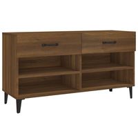 The Living Store Schoenenkast - Bruineiken - 102 x 35 x 55 cm - Trendy ontwerp