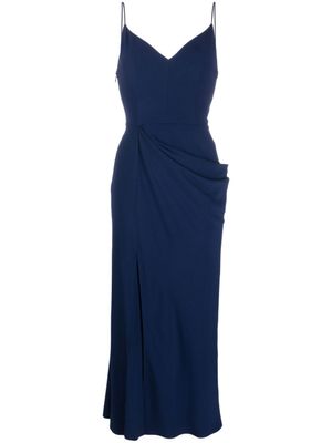 Alexander McQueen robe mi-longue à design drapé - Bleu