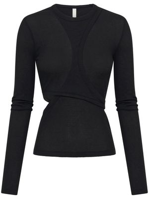 Dion Lee haut superposé Modular à manches longues - Noir