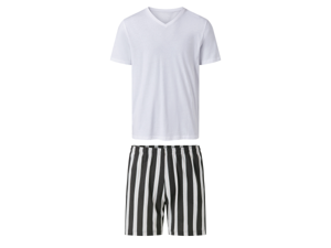 esmara Men Korte heren pyjama (Wit/zwart, XXL)