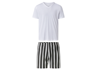esmara Men Korte heren pyjama (Wit/zwart, L)