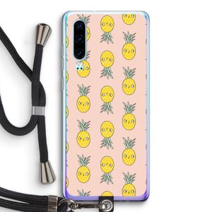 Ananas: Huawei P30 Transparant Hoesje met koord