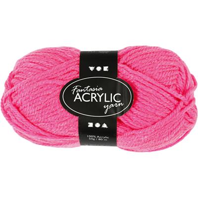 Creativ Company Acrylgaren neon - neon roze, 50gr
