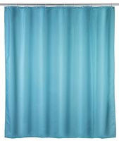 Wenko anti-schimmel douchegordijn 180x200cm polyester uni blauw inclusief ringen