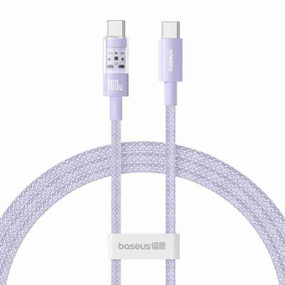 Baseus Gem USB C naar USB C snellaadkabel 1 m 100 W Paars