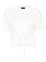 Mugler t-shirt à détail de corset - Blanc