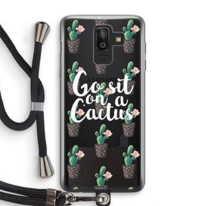 Cactus quote: Samsung Galaxy J8 (2018) Transparant Hoesje met koord