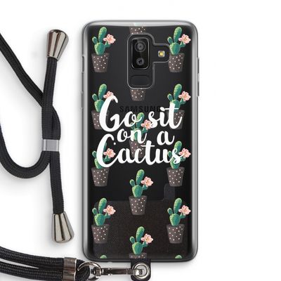 Cactus quote: Samsung Galaxy J8 (2018) Transparant Hoesje met koord