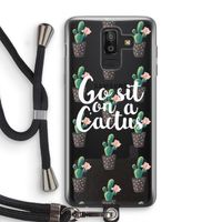 Cactus quote: Samsung Galaxy J8 (2018) Transparant Hoesje met koord